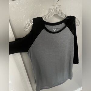 Baseball Tee with cutout shoulders